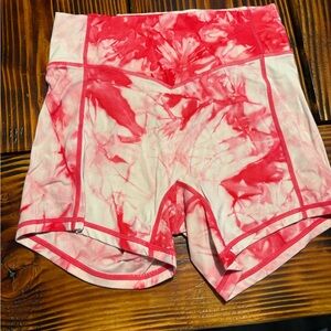 Balance Athletica Red Tie-Dye Bike Shorts